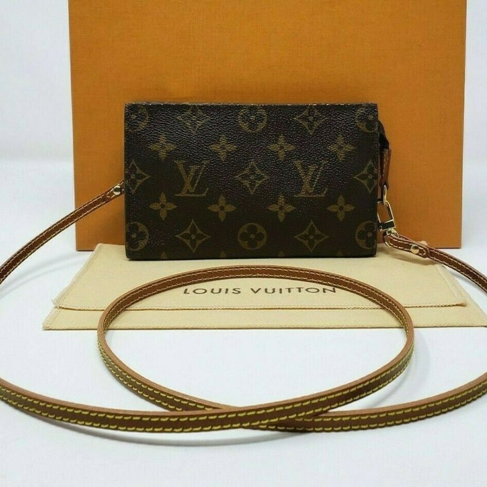 Authentic Vintage Louis Vuitton Bucket Pouch Monogram w/ Modified Crossbody